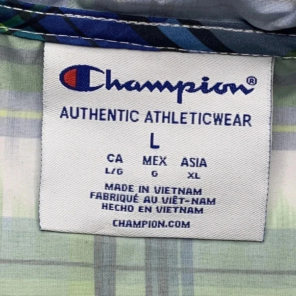 Champion Men’s Packable Jacket Plaid New - Picture 12 of 13